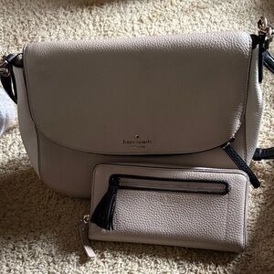 Kate Spade Beige Shoulder Bag with Wallet